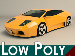 low poly sports car 02 3D 모델