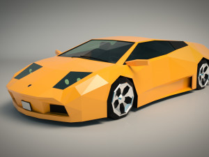 low poly sports car 02 3D Модель