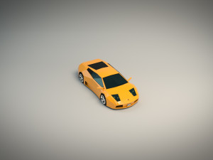 low poly sports car 02 3D Модель