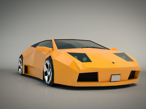 low poly sports car 02 3D Модель