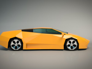 low poly sports car 02 3D Модель