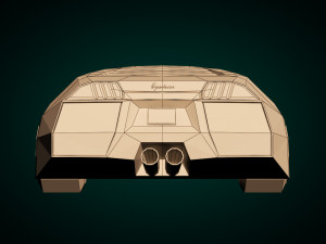 low poly sports car 02 3D Модель