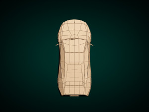 low poly sports car 02 3D Модель