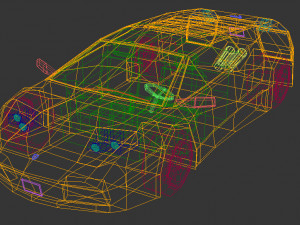 low poly sports car 02 3D Модель