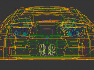 low poly sports car 02 3D Модель