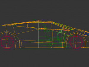 low poly sports car 02 3D Модель