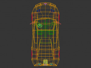 low poly sports car 02 3D Модель