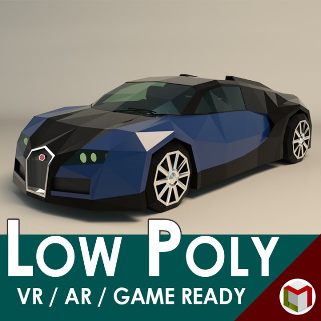 low poly sports car 03 Modelo 3D .c4d .max .obj .3ds .fbx .stl .blend 