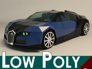 low poly sports car 03 3D 모델