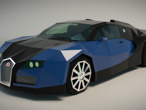 low poly sports car 03 Modelo 3D