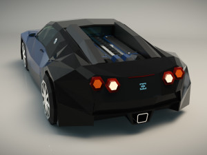 low poly sports car 03 Modelo 3D