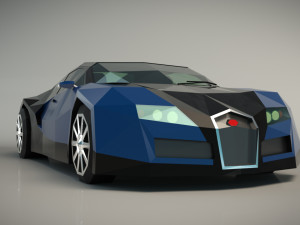 low poly sports car 03 Modelo 3D