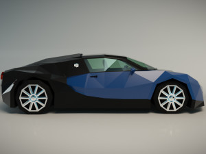 low poly sports car 03 Modelo 3D