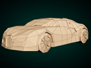 low poly sports car 03 Modelo 3D