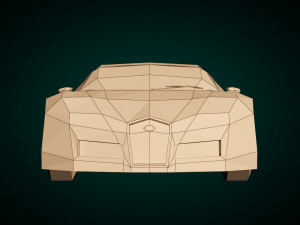 low poly sports car 03 Modelo 3D