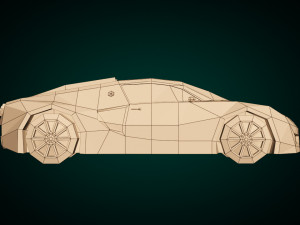low poly sports car 03 Modelo 3D