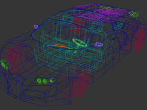 low poly sports car 03 Modelo 3D