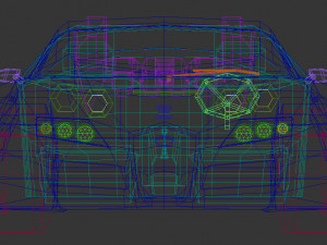 low poly sports car 03 Modelo 3D