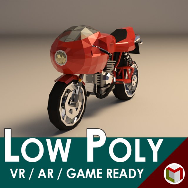 low poly motorcycle 02 Modello 3D .c4d .max .obj .3ds .fbx .stl .blend 
