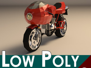 low poly motorcycle 02 3D Model