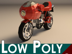 low poly motorcycle 02 Model 3D