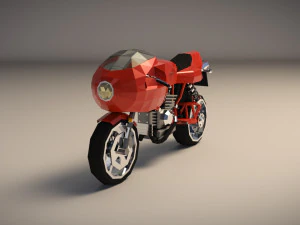low poly motorcycle 02 3D Model