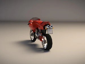 low poly motorcycle 02 3D Model