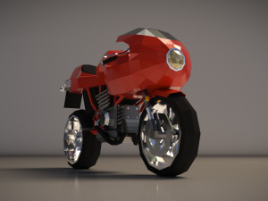 low poly motorcycle 02 Modello 3D