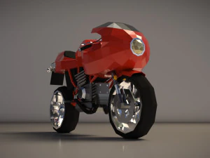 low poly motorcycle 02 3D Model
