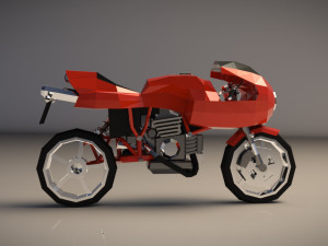 low poly motorcycle 02 Modello 3D
