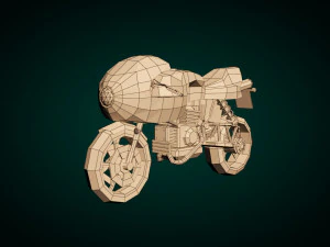 low poly motorcycle 02 3D Model