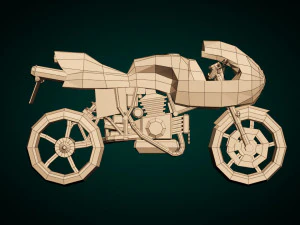low poly motorcycle 02 3D Model