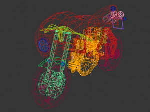low poly motorcycle 02 3D Model