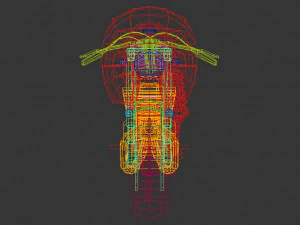 low poly motorcycle 02 3D Model
