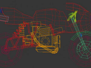 low poly motorcycle 02 3D Model
