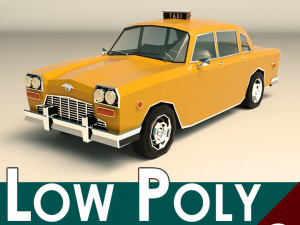 low poly yellow cab 01 3D मॉडल