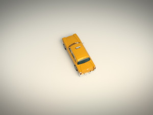 low poly yellow cab 01 Model 3D