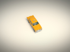 low poly yellow cab 01 Model 3D