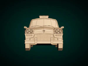 taxi giallo low poly 01 Modello 3D