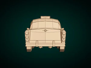 taxi giallo low poly 01 Modello 3D