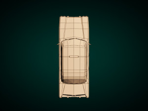 low poly yellow cab 01 Model 3D