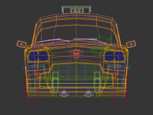 low poly yellow cab 01 Model 3D