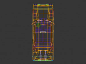 taxi giallo low poly 01 Modello 3D
