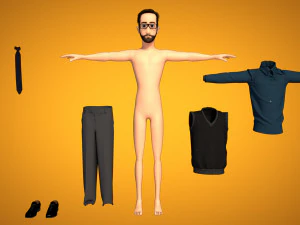 male cartoon character andrew 3D Model