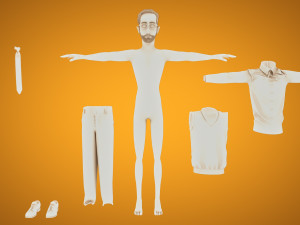 male cartoon character andrew 3D 모델