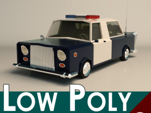 low poly police car 01 3D Model