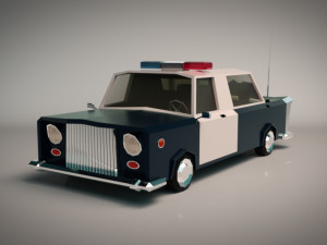 low poly police car 01 Modelo 3D