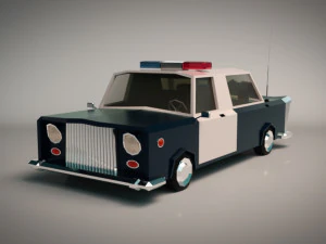 low poly police car 01 3D Model