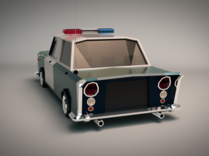 low poly police car 01 Modelo 3D