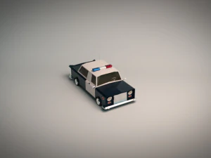 low poly police car 01 3D Model